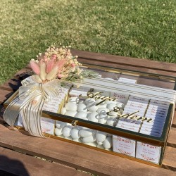 Kız İsteme Çikolatası, Söz-Nişan Çikolatası, Kişiye Özel Tasarım,Cam Kutu (Gold) Kız İsteme Çikolatası, Söz-Nişan Çikolatası, Kişiye Özel Tasarım,Cam Kutu (Gold)