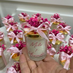 Kuruçiçek Süslü Mika Mum Bebek Hediyeliği Kuruçiçek Süslü Mika Mum Bebek Hediyeliği