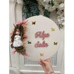 Peri Bebekli Ahşap Kapı Süsü,Hastane Hediyeliği,Bebek Kapı Süsü Peri Bebekli Ahşap Kapı Süsü,Hastane Hediyeliği,Bebek Kapı Süsü