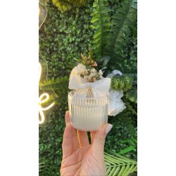 Mika Bardak Kutu,Kuru Çiçek Süslemeli, Mum Nikah Nişan Söz  Hediyelik Mika Bardak Kutu,Kuru Çiçek Süslemeli, Mum Nikah Nişan Söz  Hediyelik