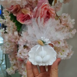 Badem Şekerli Beyaz Midye Model Nikah Şekeri  Badem Şekerli Beyaz Midye Model Nikah Şekeri