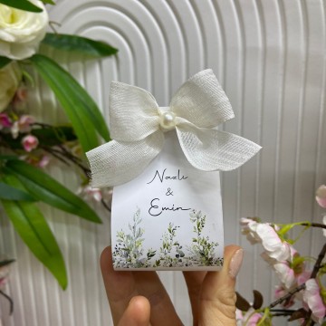 Kişiye Özel Kartlı Bubble Mum Nikah Hediyeliği